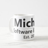 Personalized Work Mug – Custom Name & Job Title Gi Koffiemok (Voorkant links)