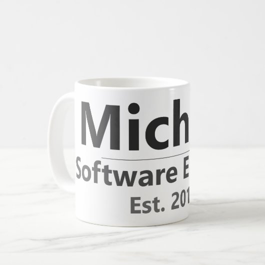 Personalized Work Mug – Custom Name & Job Title Gi Koffiemok (Voorkant links)