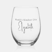 Personalized “World’s Kindest CNA”  Wijnglas Zonder Voet (Voorkant)