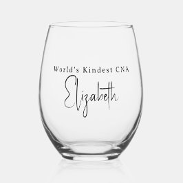 Personalized “World’s Kindest CNA” Wijnglas Zonder Voet
