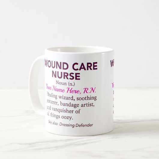 Personalized Wound Care Nurse Definition Gift Koffiemok (Voorkant links)