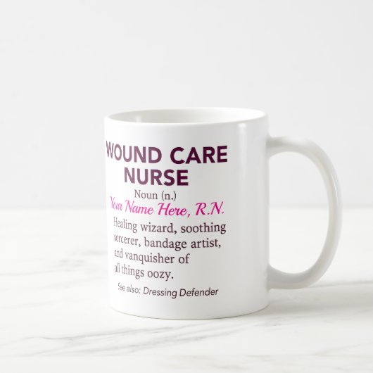 Personalized Wound Care Nurse Definition Gift Koffiemok (Rechts)