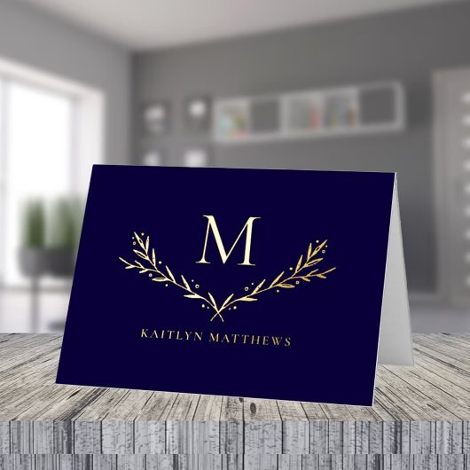 Personalized Wreator Monogram Initiaal Real Folie Wenskaart