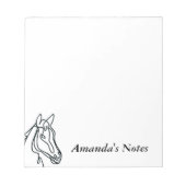 Personalized writing notepads for horse lover notitieblok (Voorkant)