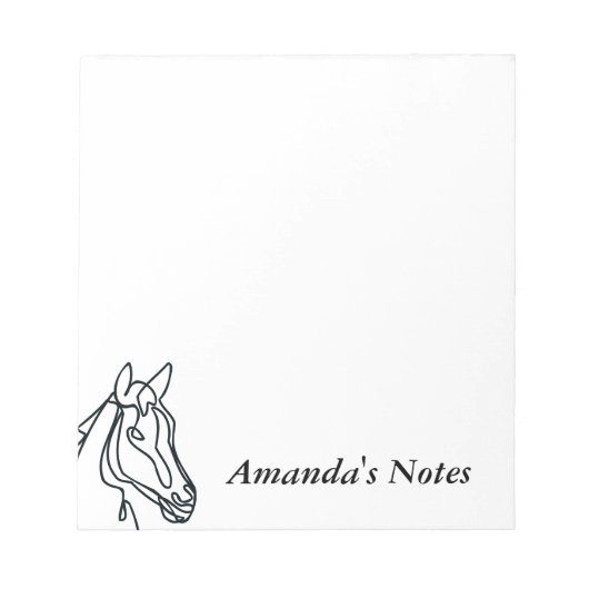 Personalized writing notepads for horse lover notitieblok (Voorkant)
