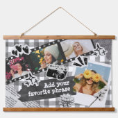 Personalized Y2K Retro Film Photo in Black & White Hangend Wandkleed (Voorkant)