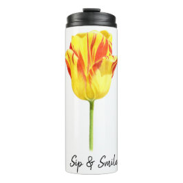 Personalized Yellow and red tulip Thermosbeker