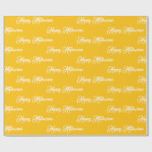 Personalized yellow and white Happy Halloween Cadeaupapier (Vlak)