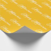 Personalized yellow and white Happy Halloween Cadeaupapier (Hoek)
