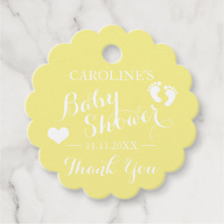 Personalized Yellow Baby Feet Baby Shower Bedankjes Labels