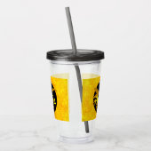 Personalized Yellow Dinosaur Hide Acryl Drinkbeker (Links)