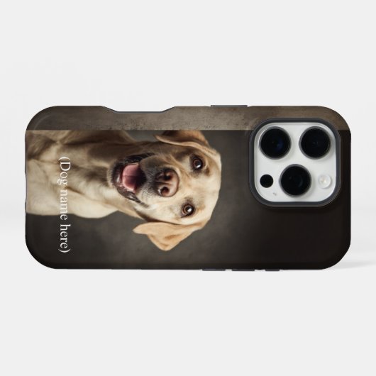 Personalized Yellow Lab Portrait iPhone Hoesje (Achterkant horizontaal)