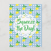 Personalized Yellow Lemons Blue White  Briefkaart (Voorkant)