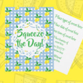 Personalized Yellow Lemons Blue White  Briefkaart