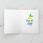Personalized Yellow Lemons Teal  Kaart (Binnen)
