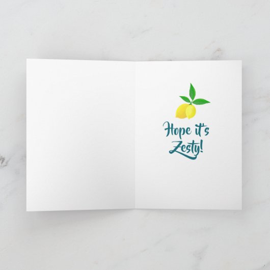 Personalized Yellow Lemons Teal  Kaart (Binnen)