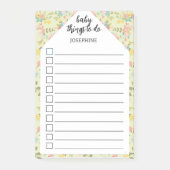 Personalized Yellow Pink Green baby things to do Post-it® Notes (Voorkant)