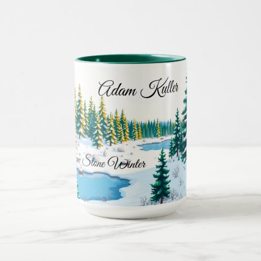 Personalized Yellowstone Winter Scene Coffee Mok (Midden)