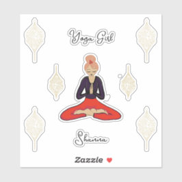 Personalized Yoga Girl Sticker