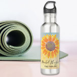 Personalized Yoga Instructor Sunflower Waterfles<br><div class="desc">This modern botanical Yoga Instructor Water Bottle is decorated with a yellow sunflower on a watercolor background and stylish script typography.
Easily customizable.
Original Watercolor © Michele Davies.</div>