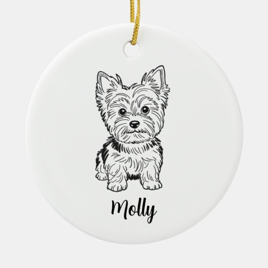 Personalized Yorkie Dog Christmas Keramisch Ornament (Voorkant)