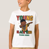 Personalized Young Black King Dabbing Boy T-shirt (Voorkant)