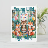 Personalized Young Wild And Age Birthday Party Kaart (Staand voorkant)