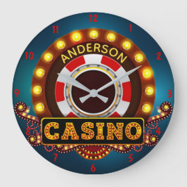 Personalized YOUR NAME Casino Game Room Custom Grote Klok