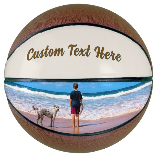 Personalized Your Pet Photo Basketball Custom Text Basketbal (Voorkant)