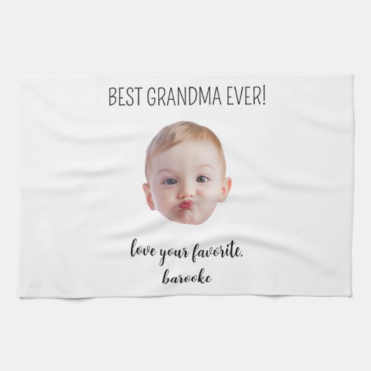 Personalized Your Photo & Text Mother’s Day Birth Theedoek (Horizontaal)