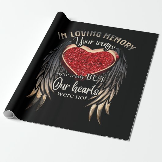 Personalized Your Wings Ready But Our Hearts Cadeaupapier (Uitgerold)