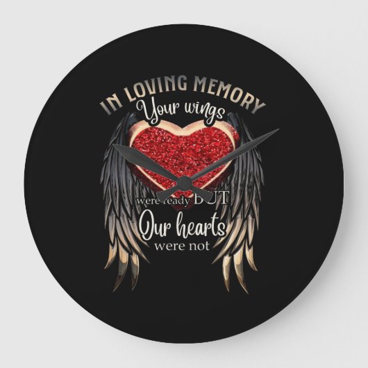 Personalized Your Wings Ready But Our Hearts Grote Klok (Voorkant)