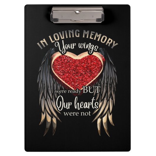 Personalized Your Wings Ready But Our Hearts Klembord (Voorkant)