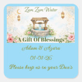 Personalized Zam Zam Water Label –Floral & Islamic (Voorkant)