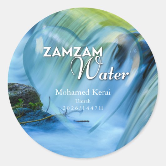 Personalized Zamzam Water Umrah & Hajj Gift Label (Voorkant)