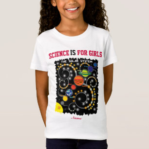 PersonalizedScience is voor meisjes, het Zonnestel T-shirt