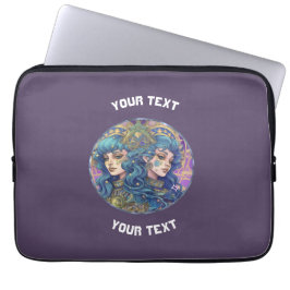 PERSONALIZEERDE GEMINI STERRENBEELD TEKEN  LAPTOP SLEEVE