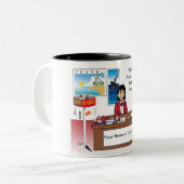 Personalizeerde reisagent - Vrouw Cartoon Tweekleurige Koffiemok (Voorkant links)