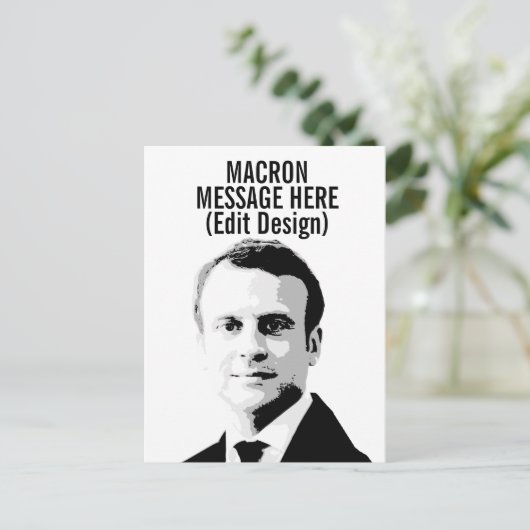 PERSONALIZEN EMMANUEL MACRON BRIEFKAART (Staand voorkant)