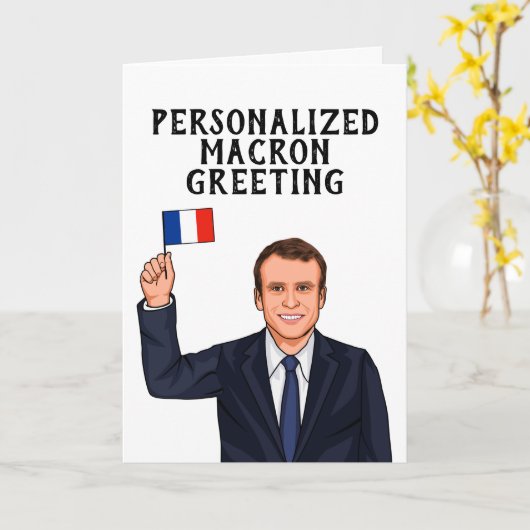 PERSONALIZEN EMMANUEL MACRON KAART (Gele Bloem)