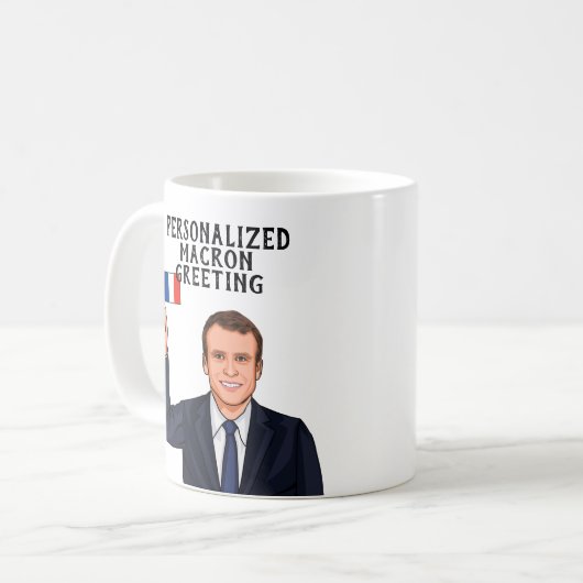 PERSONALIZEN EMMANUEL MACRON KOFFIEMOK (Voorkant links)