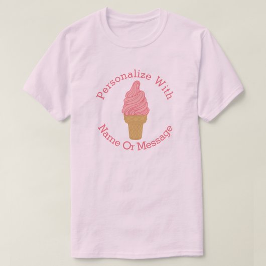 PERSONALIZEN Roze ijskap T-shirt (Design voorkant)