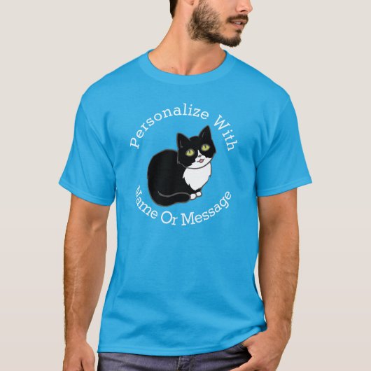 PERSONALIZEN Tuxie Tuxedo Cat T-shirt (Voorkant)