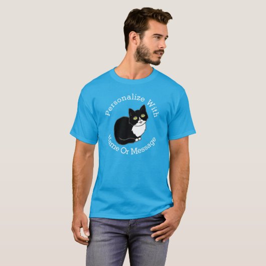 PERSONALIZEN Tuxie Tuxedo Cat T-shirt (Voorkant volledig)