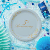 Personalizes Anniversary with Golden Frame Papieren Bordje (Feest)