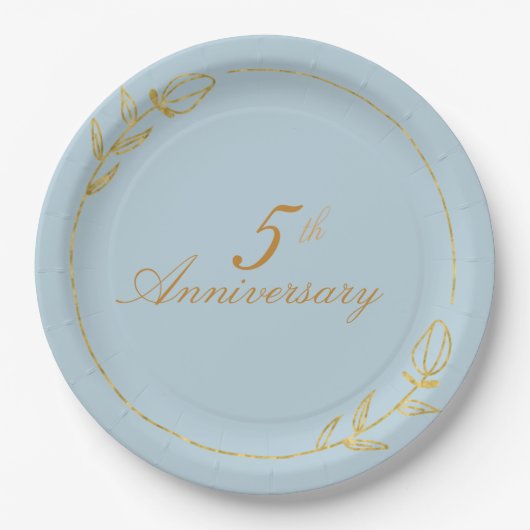 Personalizes Anniversary with Golden Frame Papieren Bordje (Voorkant)