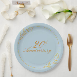 Personalizes Anniversary with Golden Frame Papieren Bordje