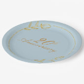 Personalizes Anniversary with Golden Frame Papieren Bordje (Gekanteld)