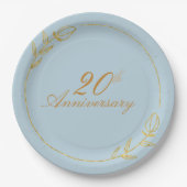 Personalizes Anniversary with Golden Frame Papieren Bordje (Voorkant)