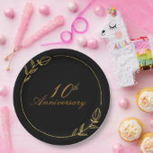 Personalizes Anniversary with Golden Frame Papieren Bordje (Feest)